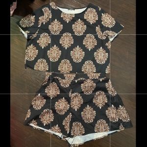 SHEIN crop top and high waisted shorts set